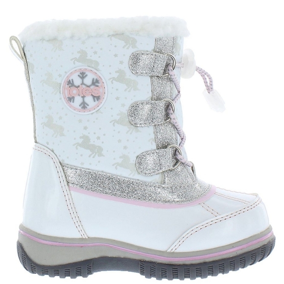 NIB Totes Toddler Girls Lil Unicorn 2 Waterproof Flat Heel Winter Boots Sz: 7T - Picture 2 of 9